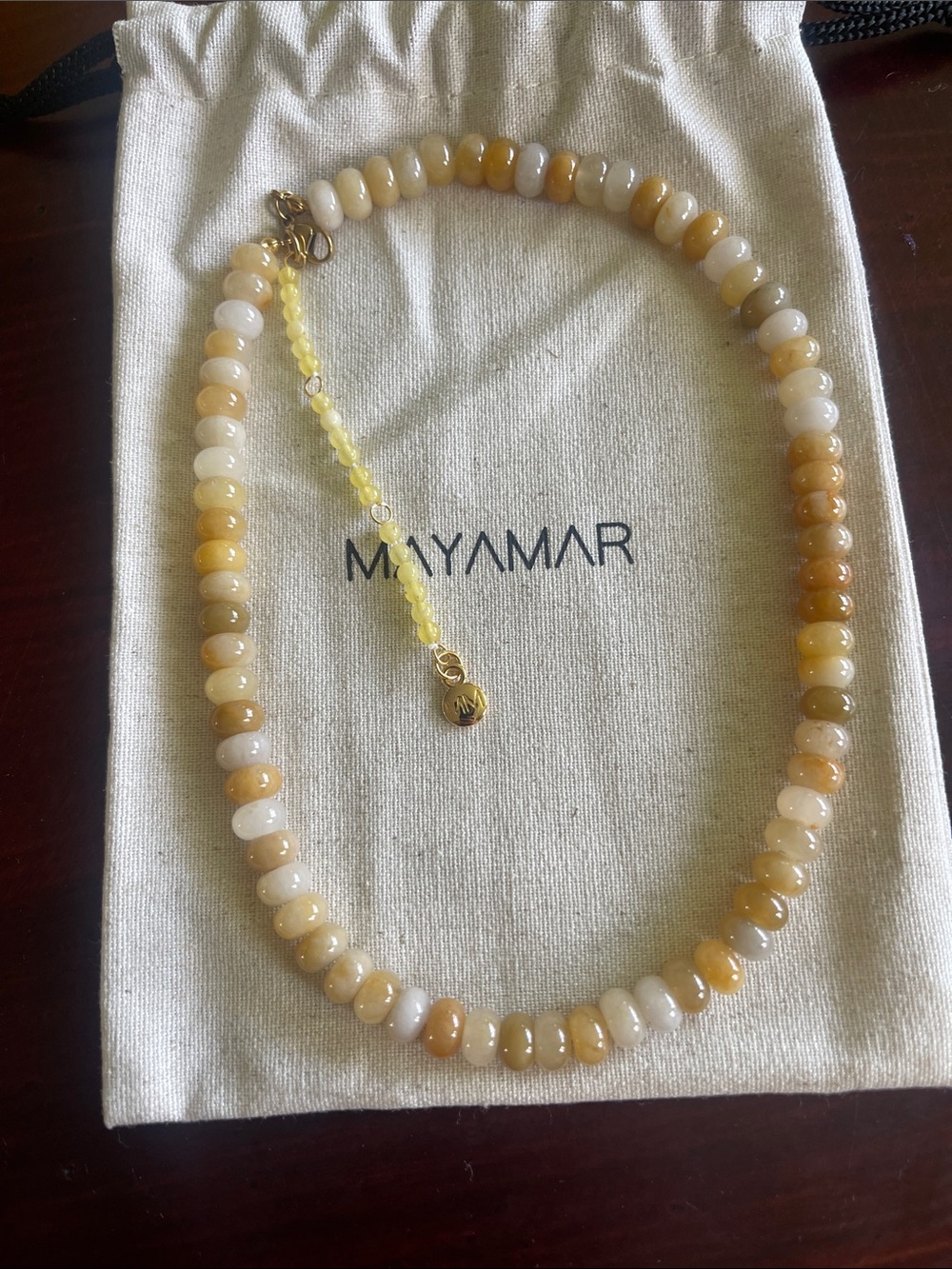 Mayamar Topaz Beaded Necklace with Gold Accents